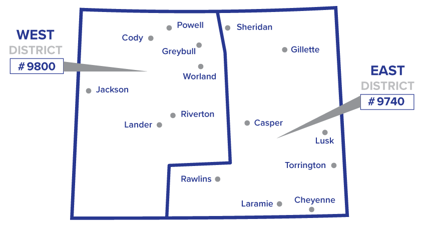 Map of Wyoming Elks Lodges